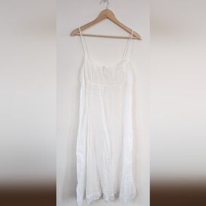Dosa 100% Cotton Made In India Slip Midi Dress with Lace Trim Size 4